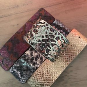 Christo Paris Cuff with 3 leather inserts.